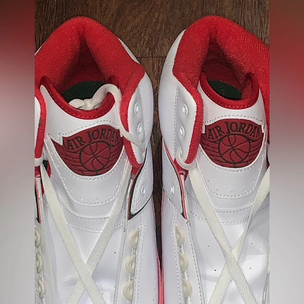 Jordan Men’s White Red Green Leather Sneakers
